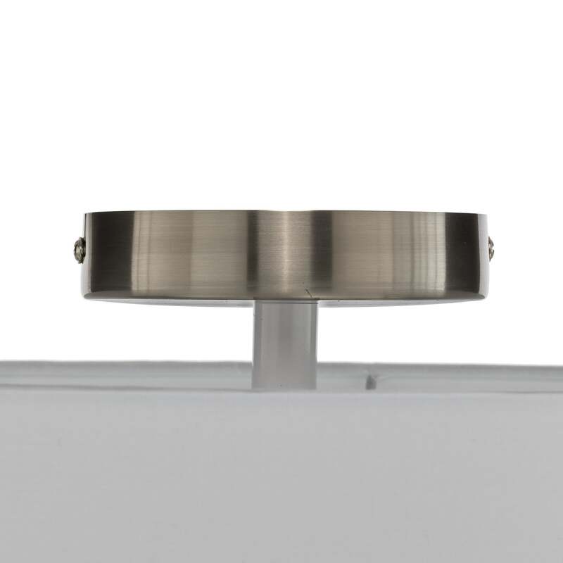 Lindby Deckenleuchte Lampe Sebatin LED Leuchte dimmbar weiß Ø40cm Stoff nickel - 4251096503111