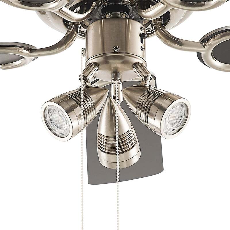 Lindby Deckenventilator Anariki leise Ventilator mit Licht silber Ø 108,5 cm - 4251911744675