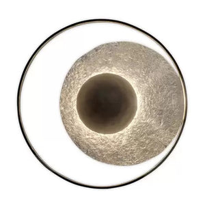 B-Ware Holländer Wandleuchte Satellite Wandlampe Lampe Leuchte Ø40cm schwarz-silber