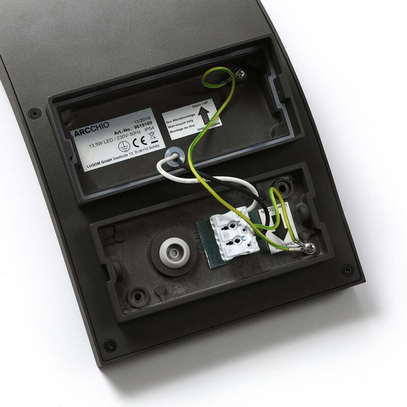 Arcchio Außenleuchte Wandlampe LED Außenbeleuchtung Bewegungsmelder grafitgrau - 4251096566369