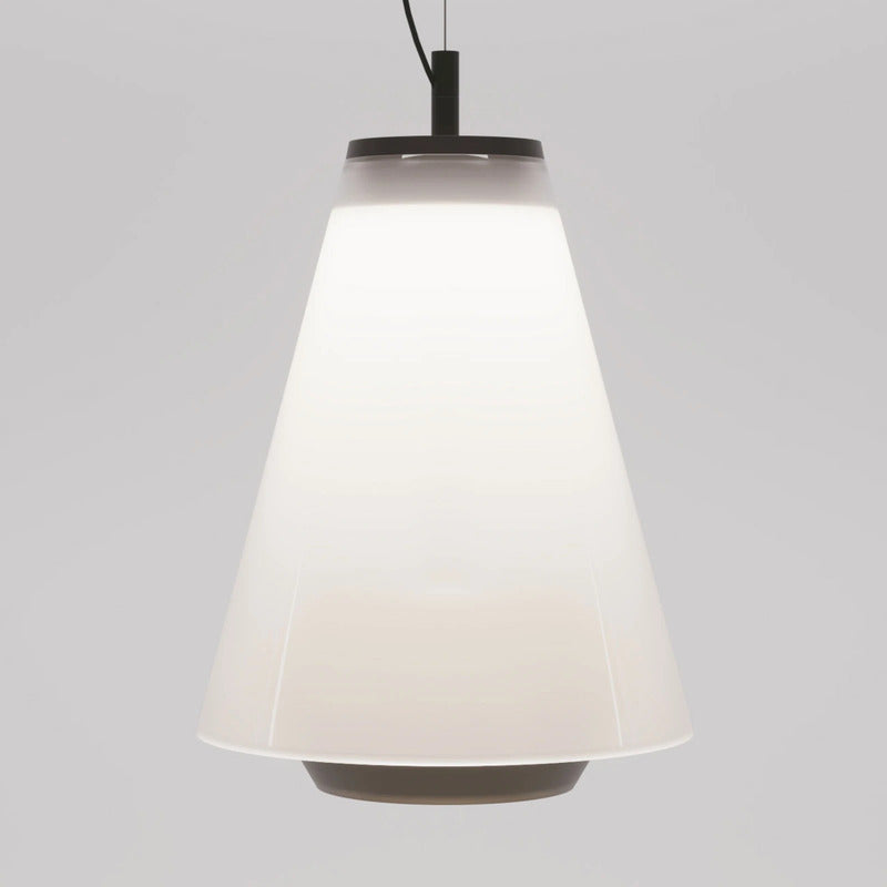 Prandina Pendelleuchte Hängelampe Shuttle schwarz Glas opal Aluminium weiß - 7592190