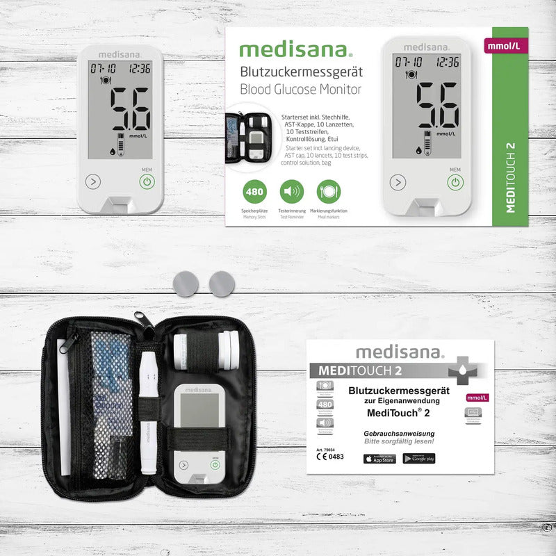 Medisana MediTouch 2 mmol/L Blutzuckermessgerät Messgerät Blutzuckermesser - 4015588790348