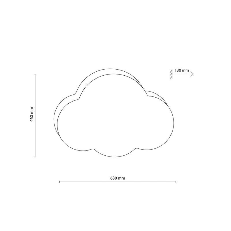 Deckenleuchte Lampe Wolke Cloud Textil beige 63 cm E27 - 5901780543365