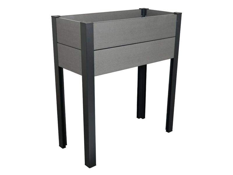 WPC Balkonhochbeet Pflanzbeet Grau Schwarz 88cm x 80cm x 35cm UV-beständig - 4007874568342