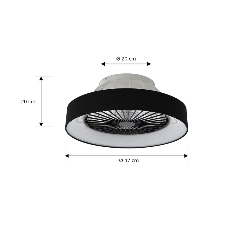 Lindby LED-Deckenventilator Mace Deckenventilator Ventilator schwarz leise Ø 47 - 4251911780192