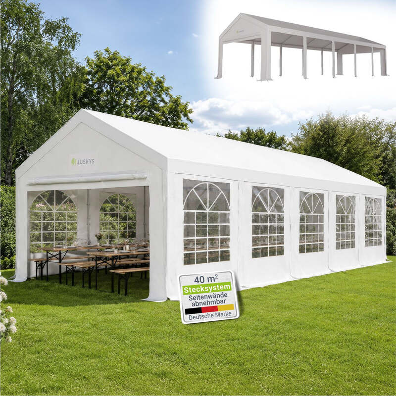 Festzelt Partyzelt Gala Pavillon 4x10m für Gartenfeiern wasserdicht UV-Schutz - 4260565528531