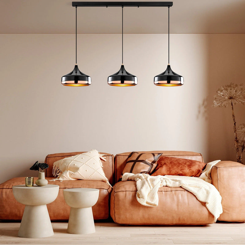 Opviq Hängeleuchte Yildo 146 cm schwarz/kupfer 3-flammig dimmbar E27 - 10044634
