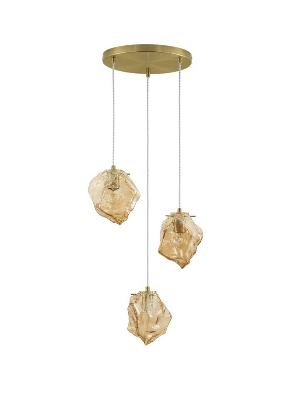 Nova Luce Pendelleuchte Hängeleuchte ODELLE E14 LED Gold dimmbar 3-flammig Glas - 5212017434395