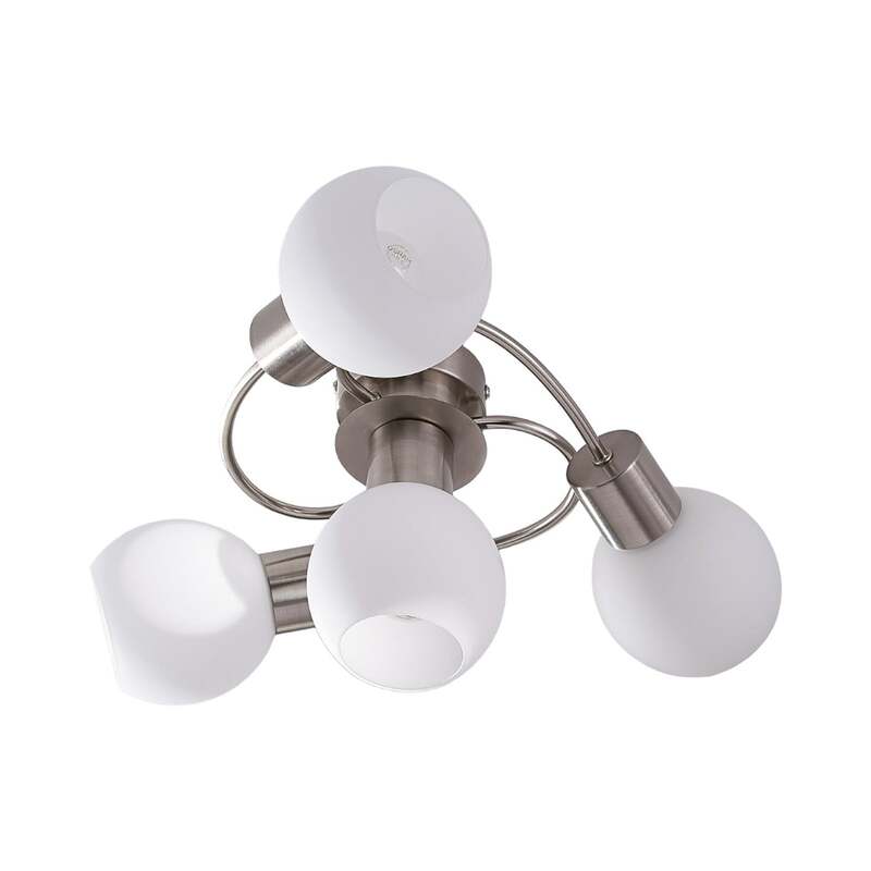 Lindby Deckenlampe Ciala LED Deckenleuchte 4-flammig dimmbar nickel Ø43cm weiß - 4251096524093