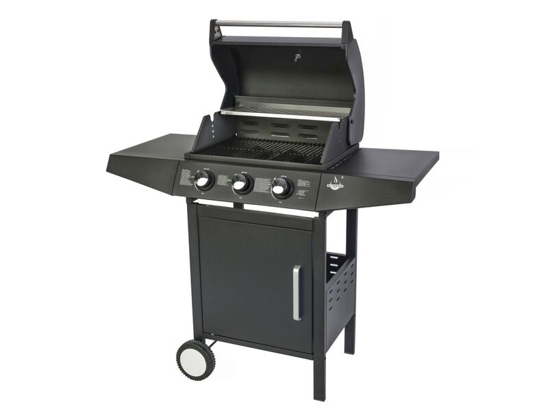 El Fuego Gasgrill San Angelo 3 Brenner Grillfläche 51,5x37,5cm schwarz 8,4kW - 4250373205816