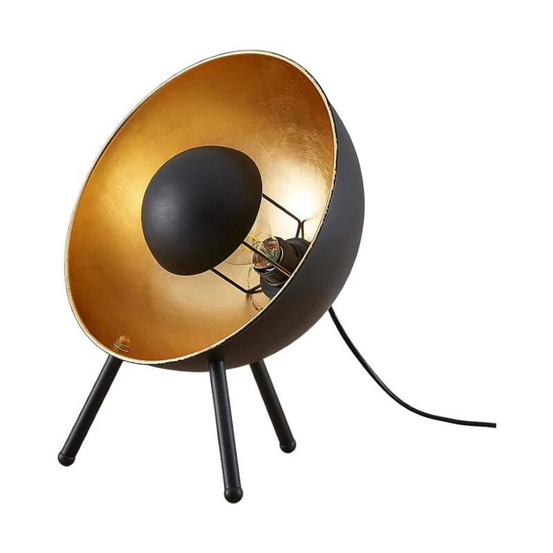 Lindby Tischlampe Muriel LED Lampe Leuchte schwarz gold Metall 38cm Höhe 31cm - 4251096551808