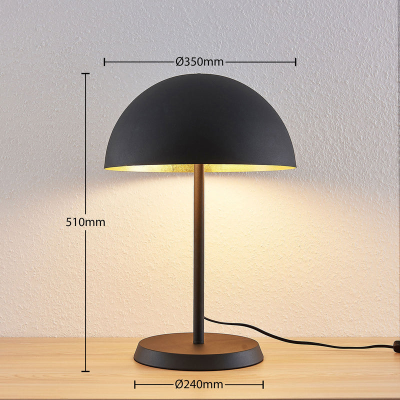Lindby Tischleuchte Idalene LED Lampe Metall schwarz gold Höhe 51 cm Ø 35 cm - 4251096559880