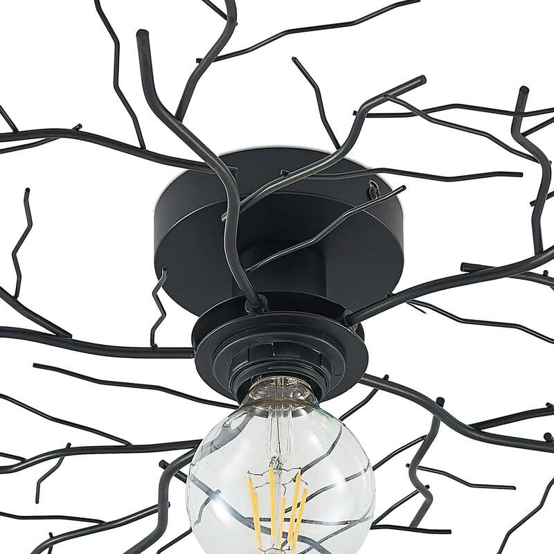 Lindby Deckenleuchte Vetki LED Lampe Leuchte dimmbar schwarz Ø60cm 1-flg. Metall - 4251911706987