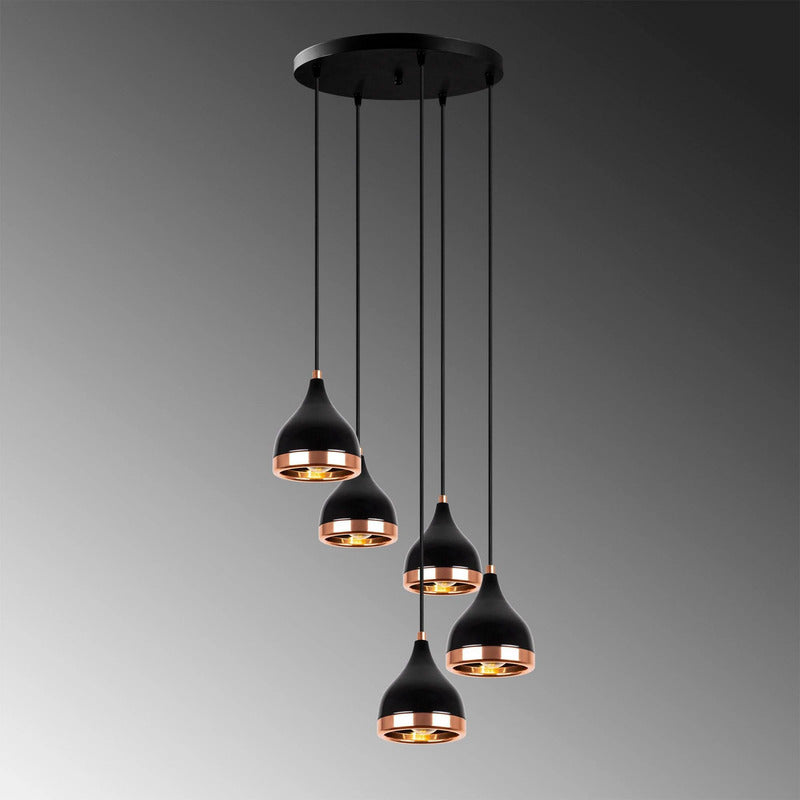 Yildo Hängeleuchte Pendelleuchte schwarz kupfer Metall Leuchte Lampe rund - 8681875877144
