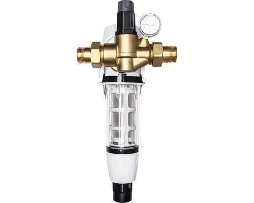 AQMOS Rückspülfilter Wasserfilter 1" manuell Rückspülbar Druckminderer 420x185mm - 4872313136082