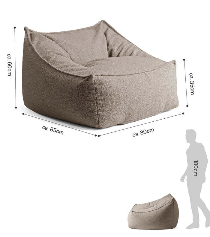 mokebo Sitzsack Bouclé Snug Sessel Relaxsessel Braun Made in Germany bequem - 4262436129649