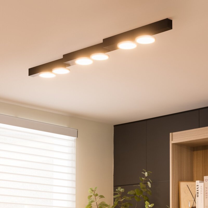 Lucande Kellino Deckenleuchte Deckenlampe Deckenlicht Leuchte 6-flammig schwarz - 4251911756647