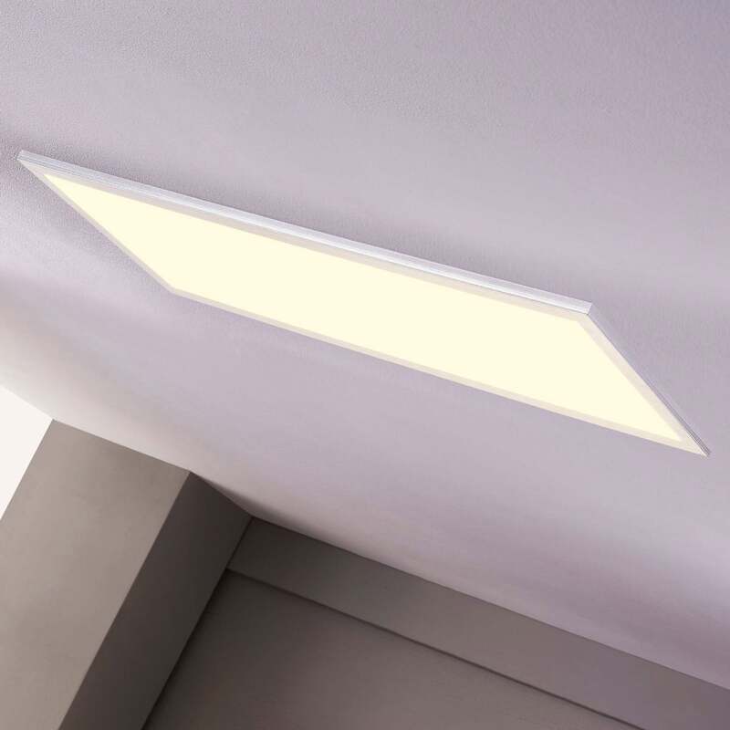 Lindby LED-Panel Livel dimmbar CCT 120x30cm Fernbedienung silber weiß 36W - 4251096528435