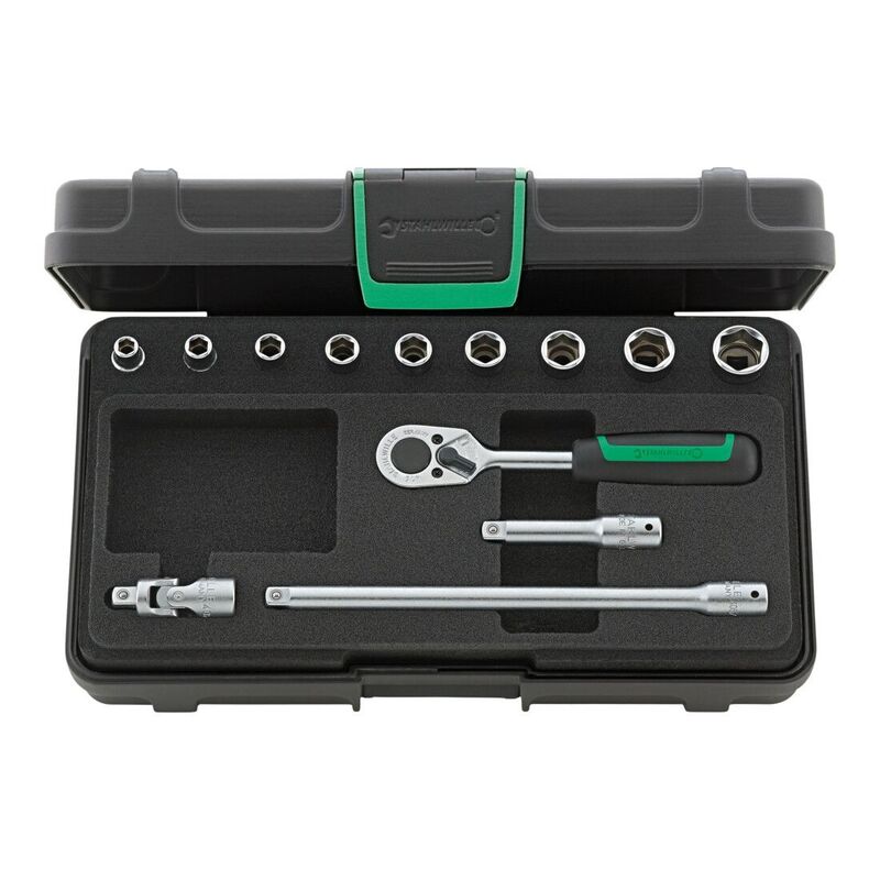 Stahlwille Steckschlüsselsatz 1/4" 13tlg Werkzeugset Knarre Verlängerungen ABS - 4018754261604