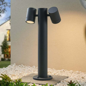 B-Ware Lucande Sockelleuchte Maloney 50 cm anthrazit IP54 dimmbar 2x5W LED