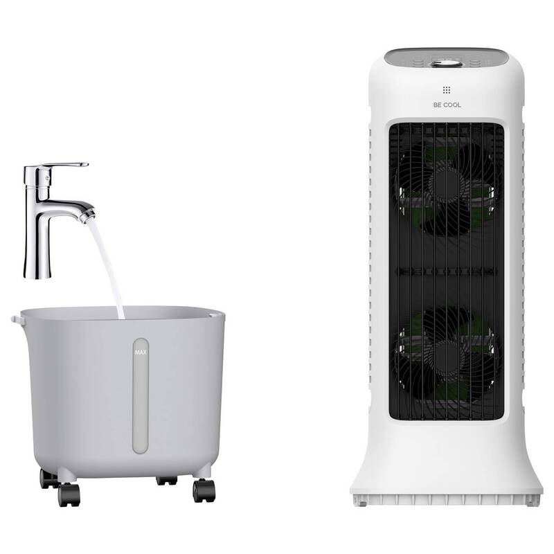 Be Cool Luftkühler 38W App gesteuert 10L Wassertank Fernbedienung weiß 279x309mm - 9005151008418
