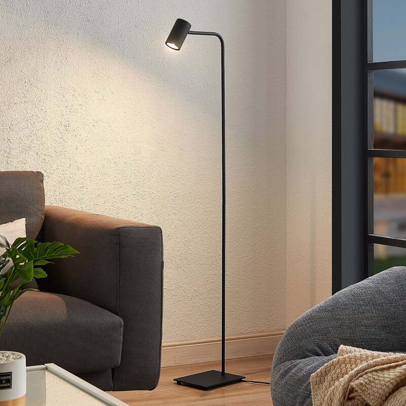 Lindby Stehleuchte Sanad LED Stehlampe Lampe schwarz 140cm Metall GU10 Leuchte - 4251911703146