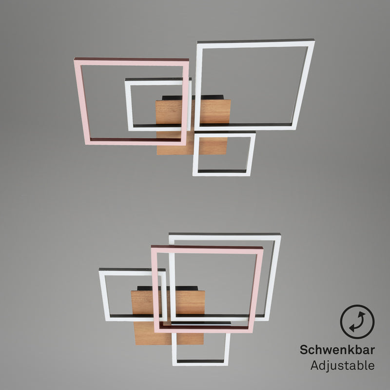 Briloner Deckenleuchte Frame LED Lampe dimmbar Holz schwarz 4-flammig 75x47cm - 4002707405207