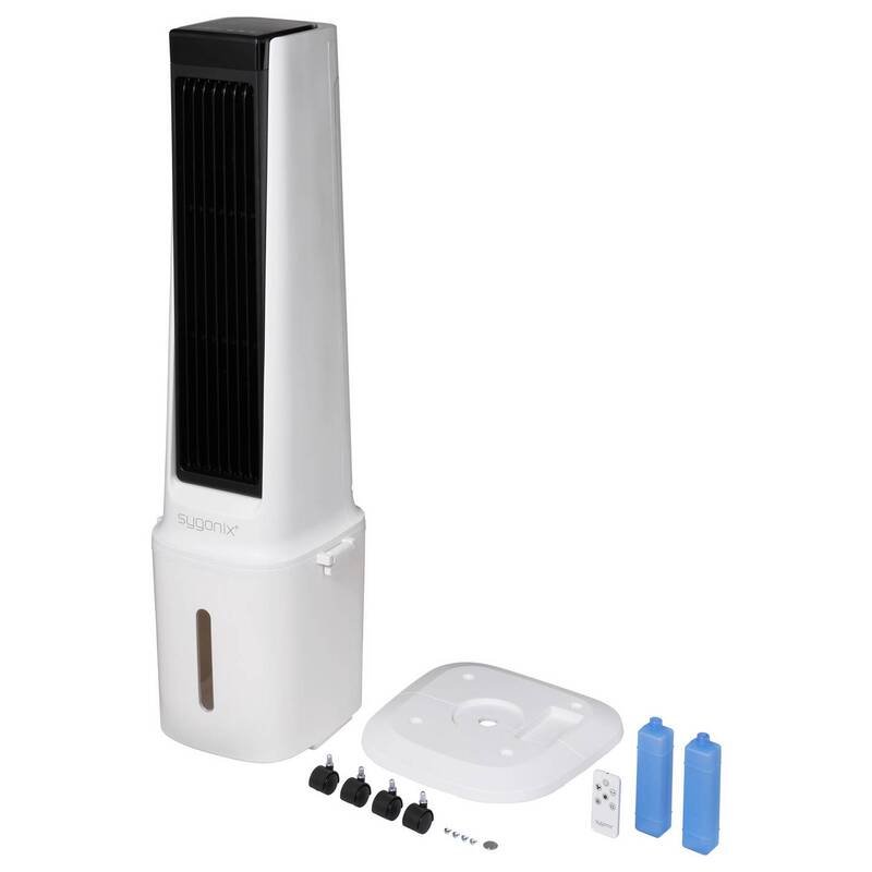 Sygonix Luftkühler 90W Oszillierend Tower-Ventilator Fernbedienung LED-Display - 4064161489513