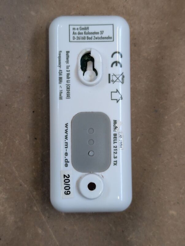 m-e modern-electronics Funkgong Komplett-Set 100m Reichweite 8 Melodien weiß - 4250109132706