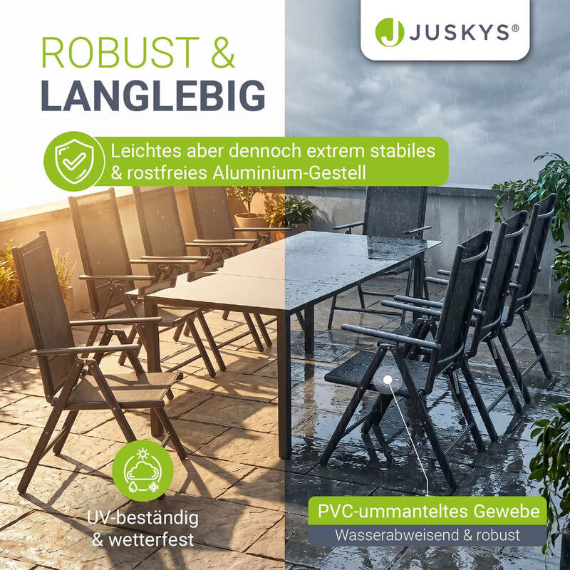Gartengarnitur Milano 9-teilig Gartenmöbelset Tisch Stühle dunkelgrau Set - 4260565523024