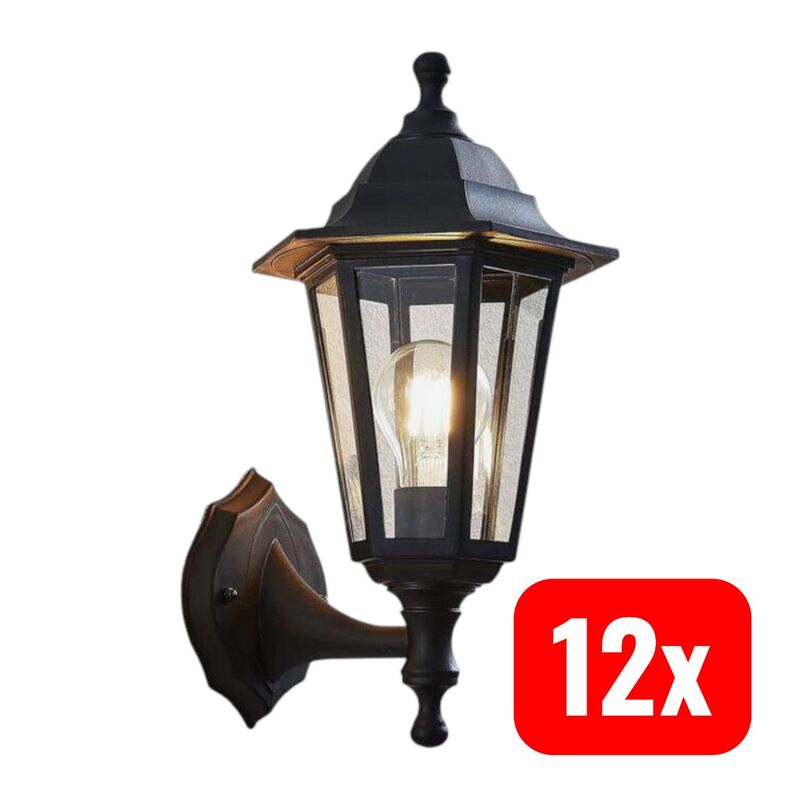 Lindby Außenwandleuchte Nane in Laternenform Wandleuchte Wandleuchte schwarz - 4251096561333