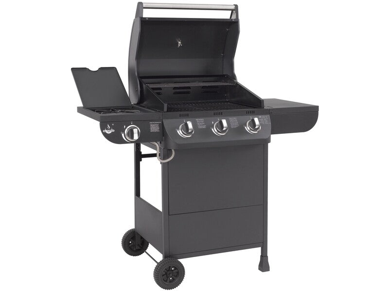 El Fuego Gasgrill Columbus 3-Brenner Grill mit Seitenkocher Garten schwarz - 4250373205625
