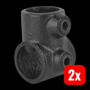 B-Ware T-Stück 90° Schwarz matt Stahlrohr Verbindungselement 2,7cm Durchmesser robust