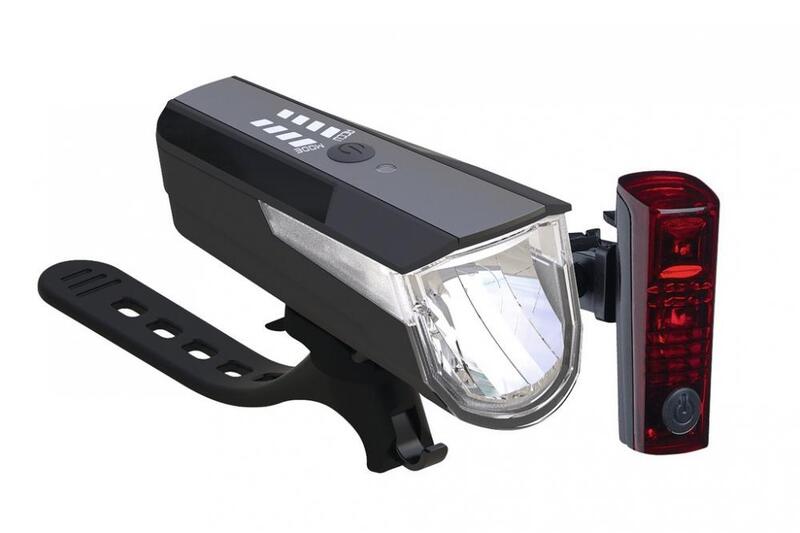 Büchel LED-Batterieleuchten-Set BLC 820 schwarz mit Akkus StVZO Fahrradlampe LED - 4260231359391