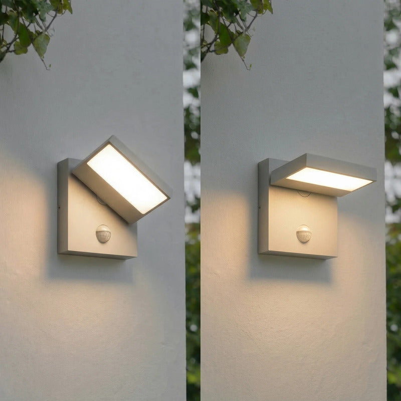 Lucande Außenlampe Silvan LED Wandleuchte Gartenlampe mit Sensor IP54 steingrau - 4255830907104