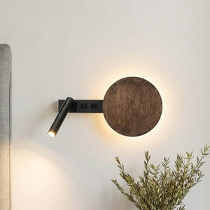 B-Ware Sigma Wandleuchte Hotel Mood schwarz-braun LED Wandlampe Leuchte Metall Holz