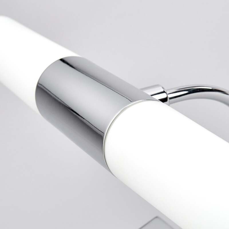Lindby Spiegelleuchte Wandleuchte Devran LED Lampe dimmbar chrom 36x13,5cm IP44 - 6291106550450