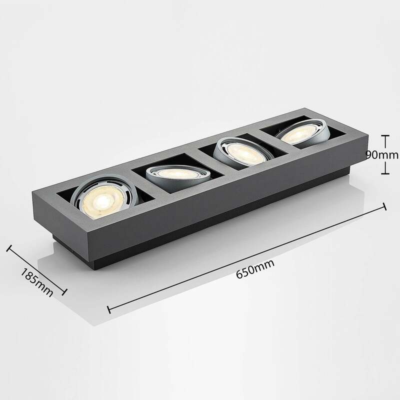Arcchio Deckenstrahler Ronka 4-flammig LED dimmbar dunkelgrau Aluminium 65cm - 4251096559736