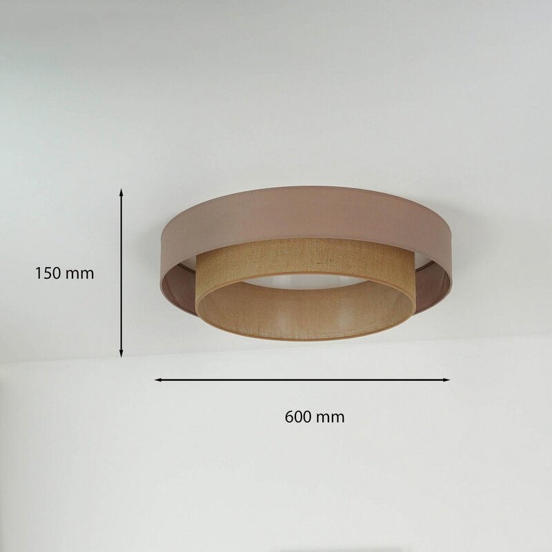 Duolla Deckenleuchte Deckenlampe LED Textil braun Luneta Fernbedienung dimm649 - 5905317606363