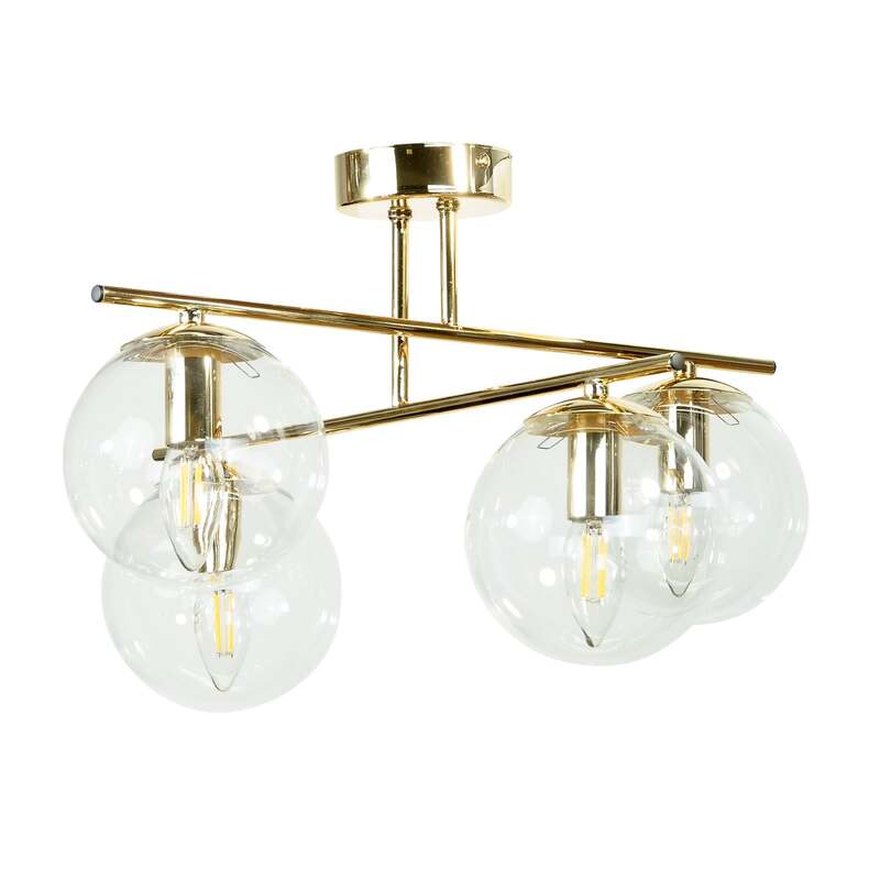 Deckenleuchte Zoe goldfarben 4-flammig LED Lampe Leuchte dimmbar 51x51cm - 5905563003169