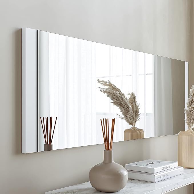 Gozos Spiegel Wandspiegel Hauptspiegel Weiß vertikal horizontal 115x40cm - 7874165469872