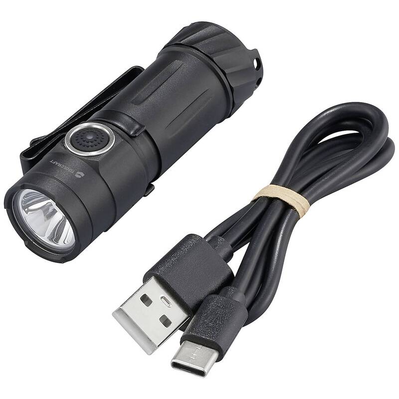 Toolcraf LED Taschenlampe Mini-Lampe Akku Schwarz verstellbar Aluminiumlegierung - 4064161336367