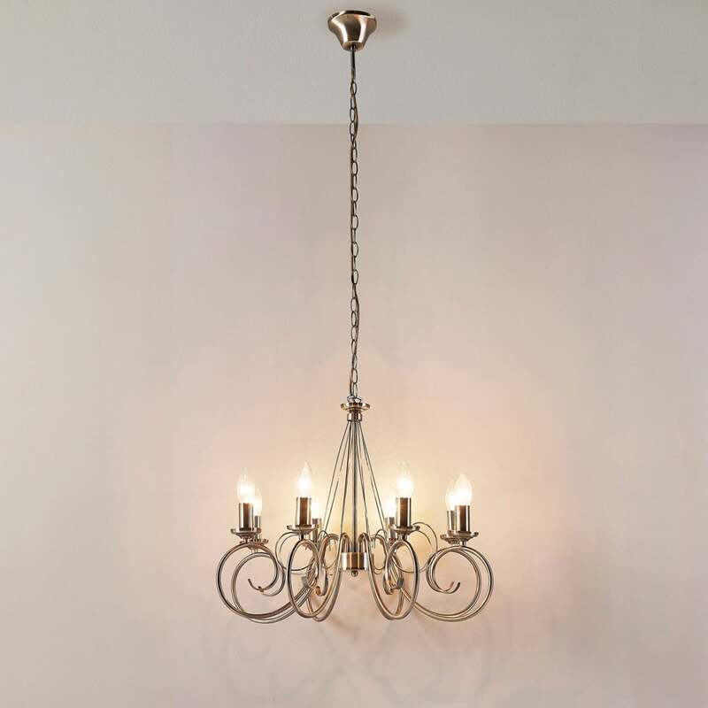 Lindby Kronleuchter Hängeleuchte Marnia LED 8-flg dimmbar altmessing Ø53cm 150cm - 4251096524147