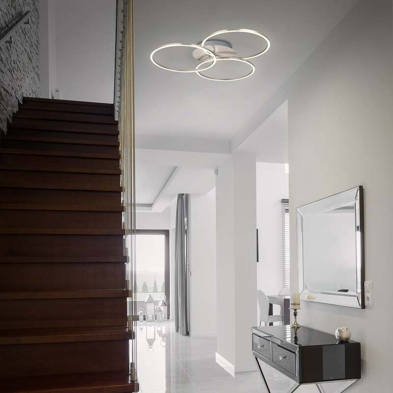 Briloner Deckenlampe Leuchte Frame Ring dimmbar LED 3-flammig nickel 71,7x67,4cm - 4002707405726