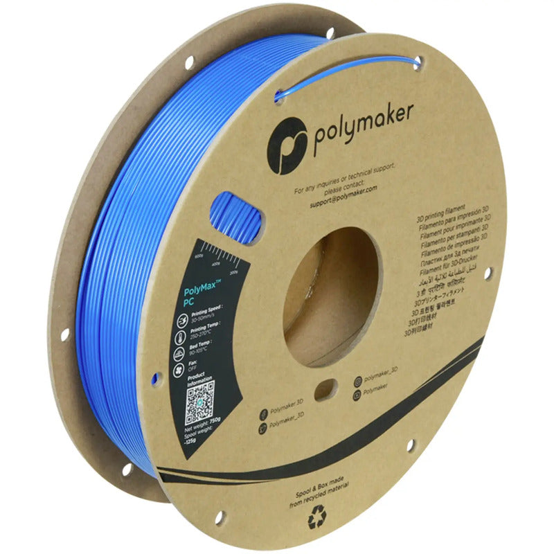 Polymaker Filament PC PolyMax schlagfest hitzebeständig 1,75mm 750g Blau 1 St. - 6938936713012