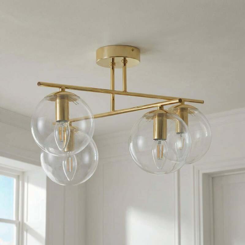 Deckenleuchte Zoe goldfarben 4-flammig LED Lampe Leuchte dimmbar 51x51cm - 5905563003169