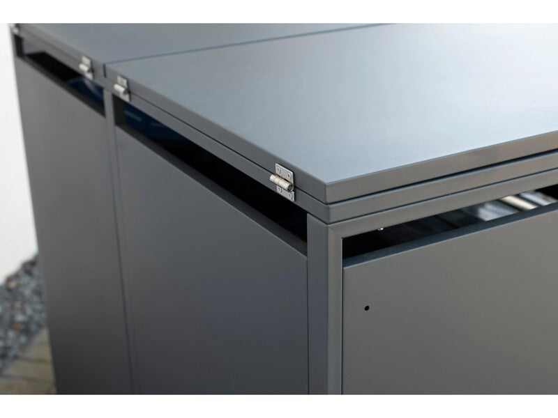 Westmann Mülltonnenbox Kubus 2x 240l Abdeckung Gartenbox Stahl anthrazit - 4260280775838