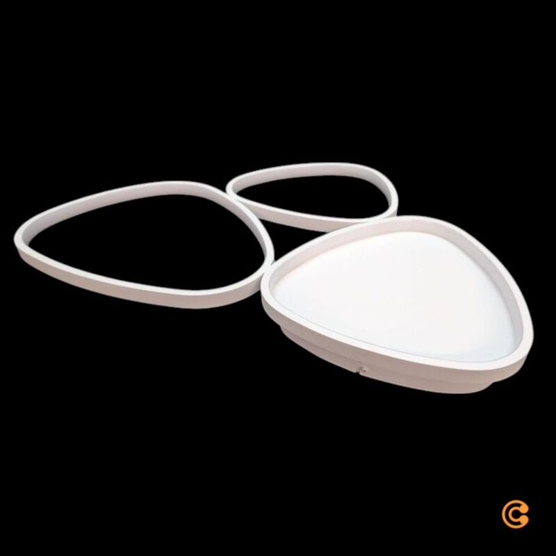 JUST LIGHT LED-Deckenleuchte Pebbles dimmbar 28W warmweiß 3200lm weiß 69x46cm - 4043689004576