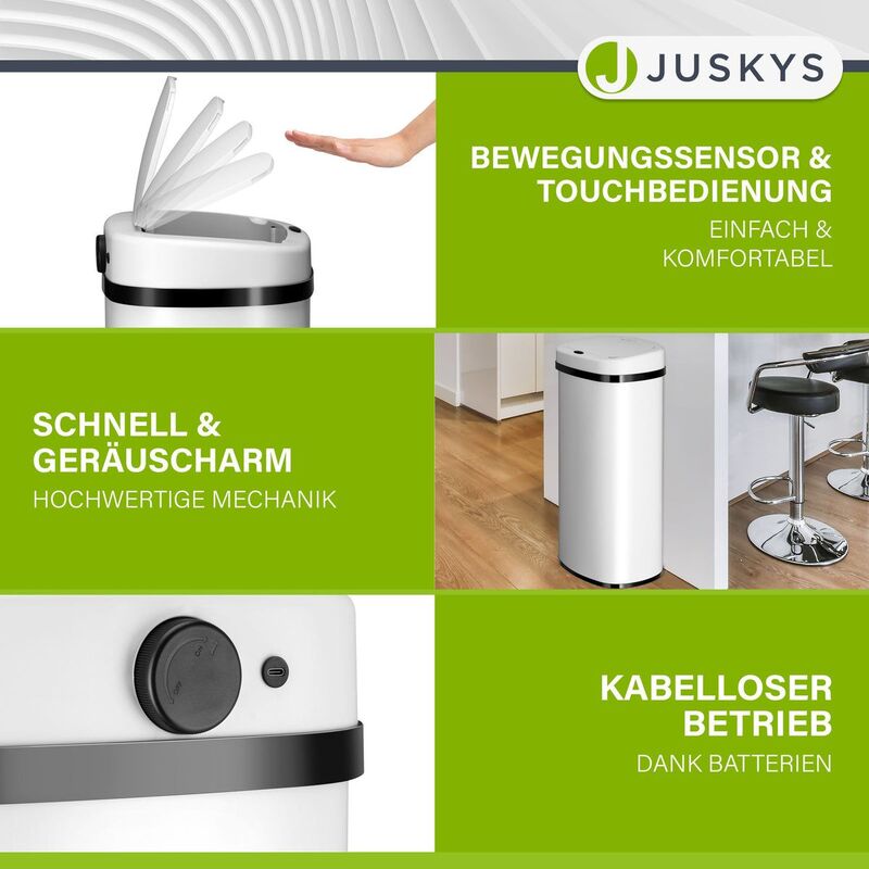 Rechteckiger Mülleimer Abfalleimer mit Sensor Hygienisch 50l Komfortabel - 4260565529828