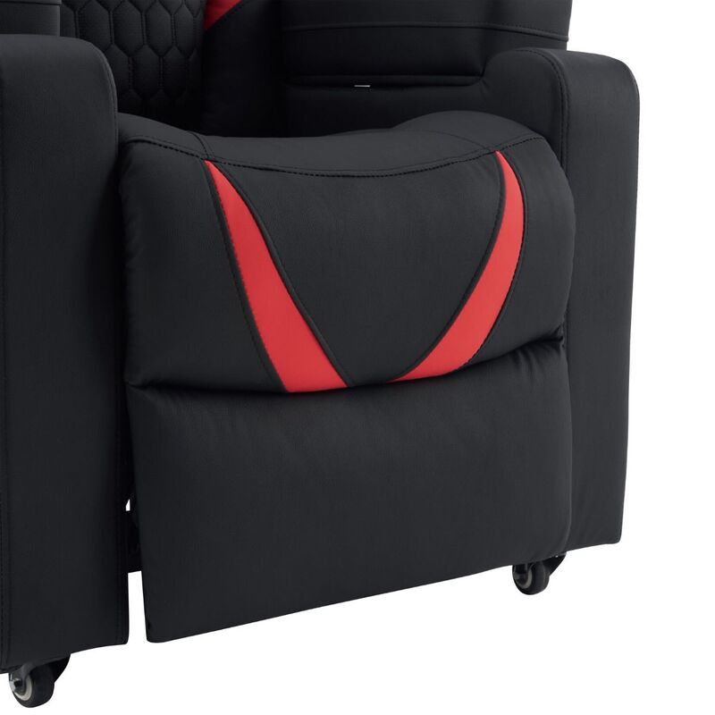 hjh OFFICE Loungesessel Game Sport RX Kunstleder höhenverstellbar schwarz/rot - 4064323130062